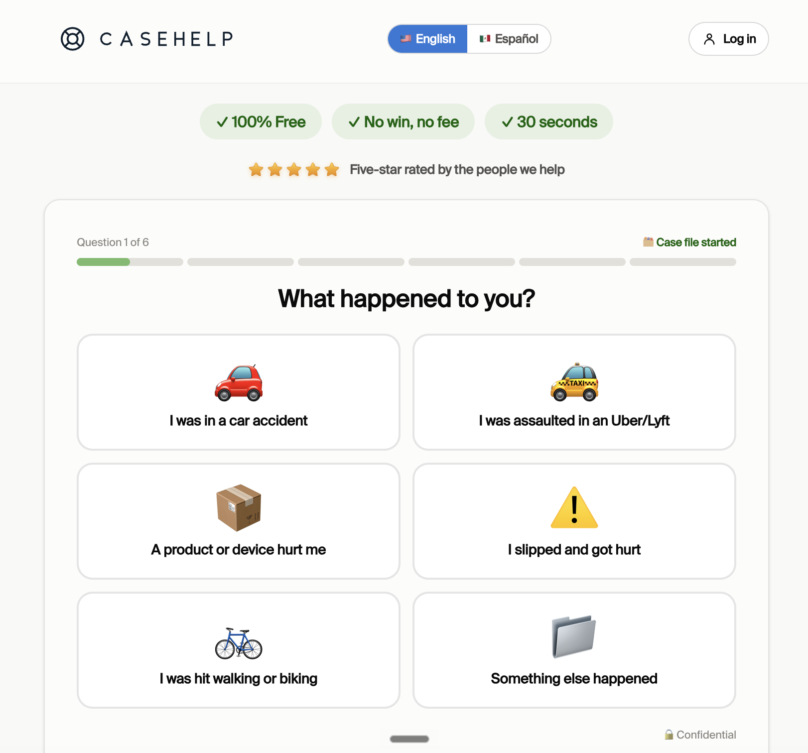 CaseHelp — What happened to you?